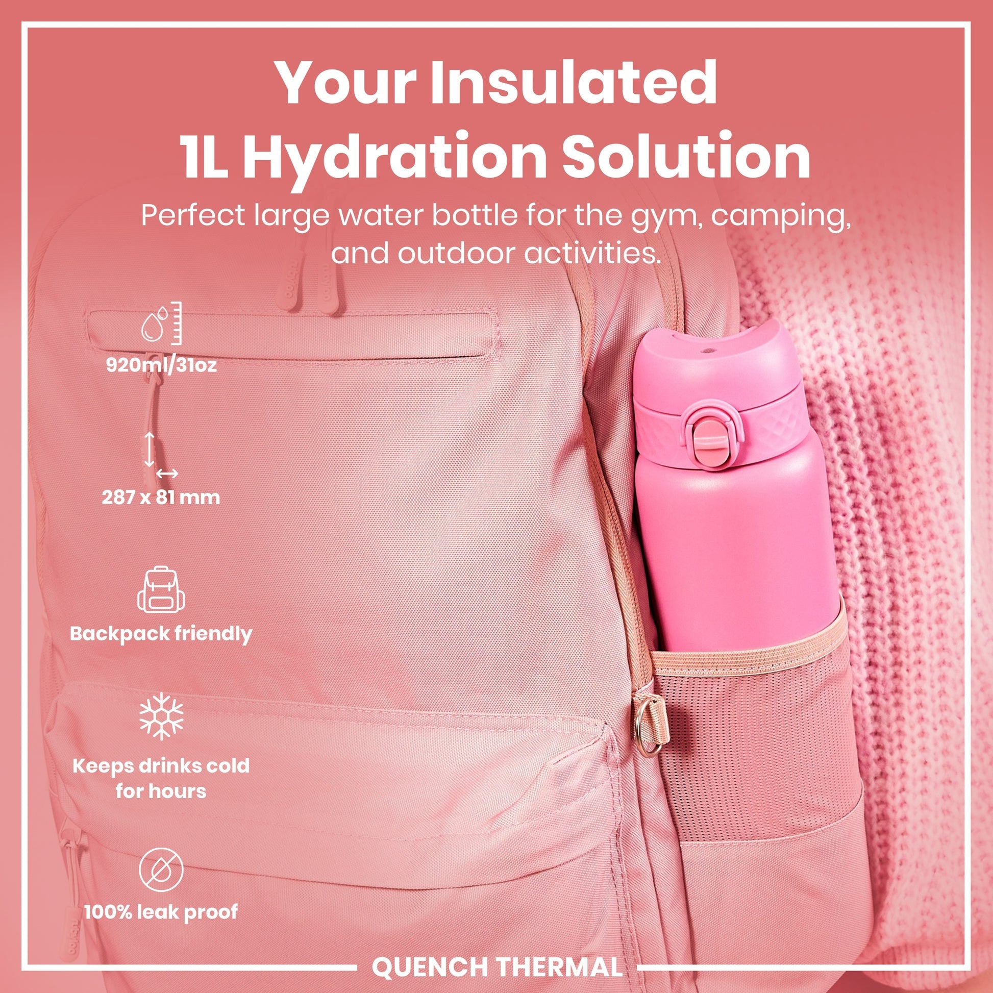 Ion8 Quench 920ml Waterbottle Insulated Steel