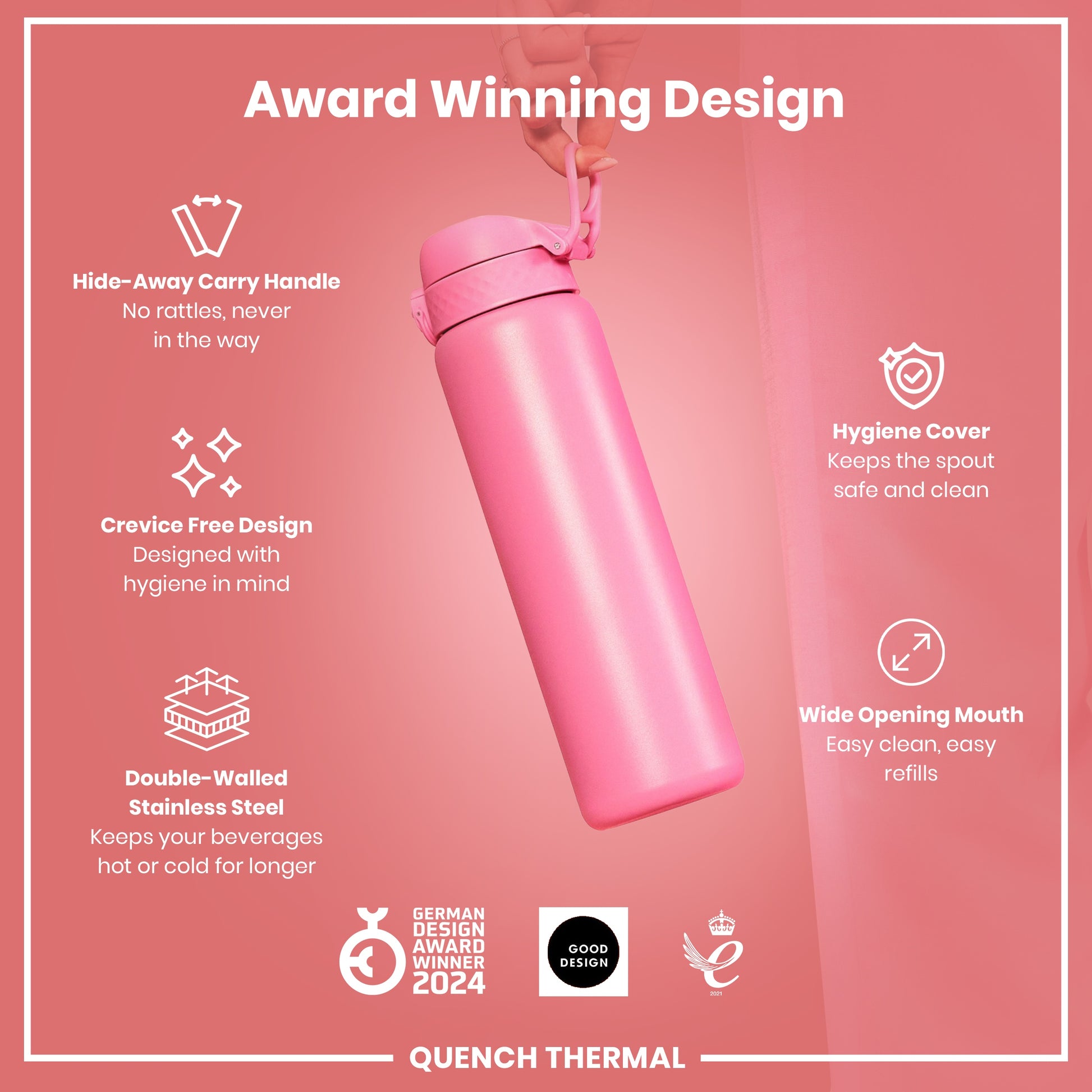 Ion8 Quench 920ml Waterbottle Insulated Steel