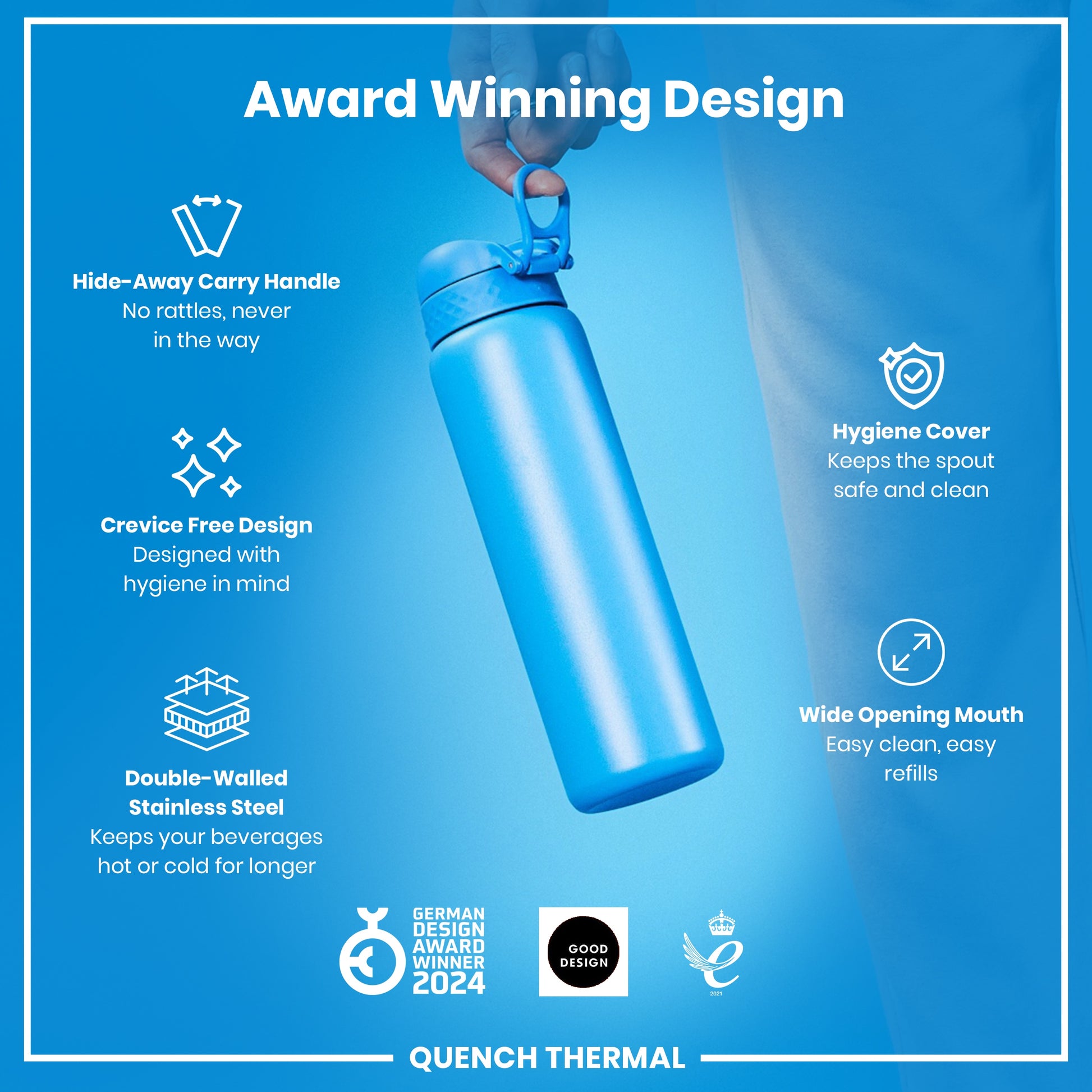 Ion8 Quench 920ml Waterbottle Insulated Steel