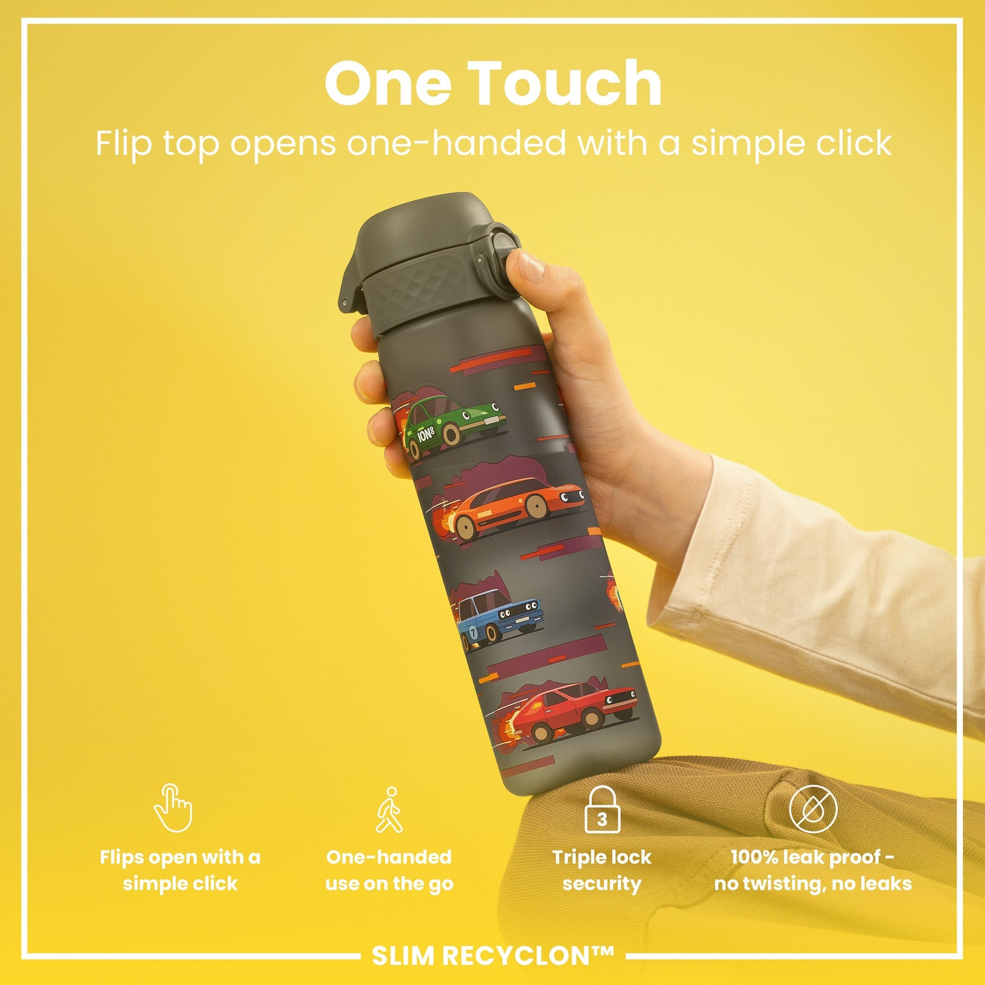 Ion8 Slim 500ml Waterbottle Sport Cars
