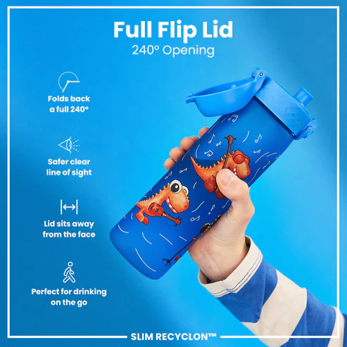 Ion8 Slim 500ml Waterbottle Dino Band
