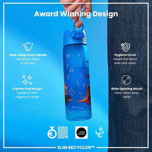 Ion8 Slim 500ml Waterbottle Dino Band
