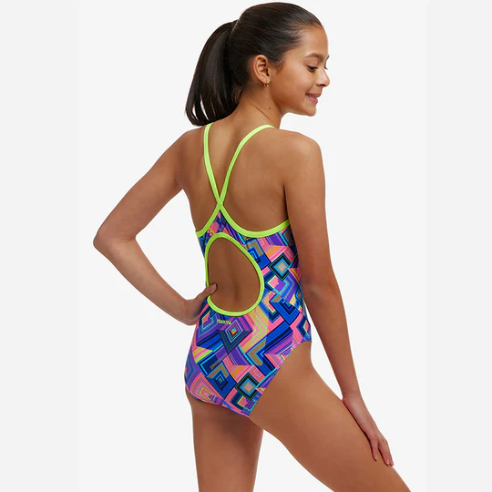 Funkita Girls Diamond Back One Piece Be Square