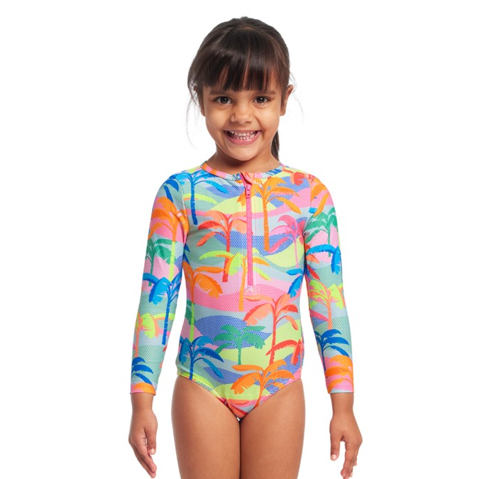 Funkita Toddler Girl's Sun Cover One Piece Poka Palm