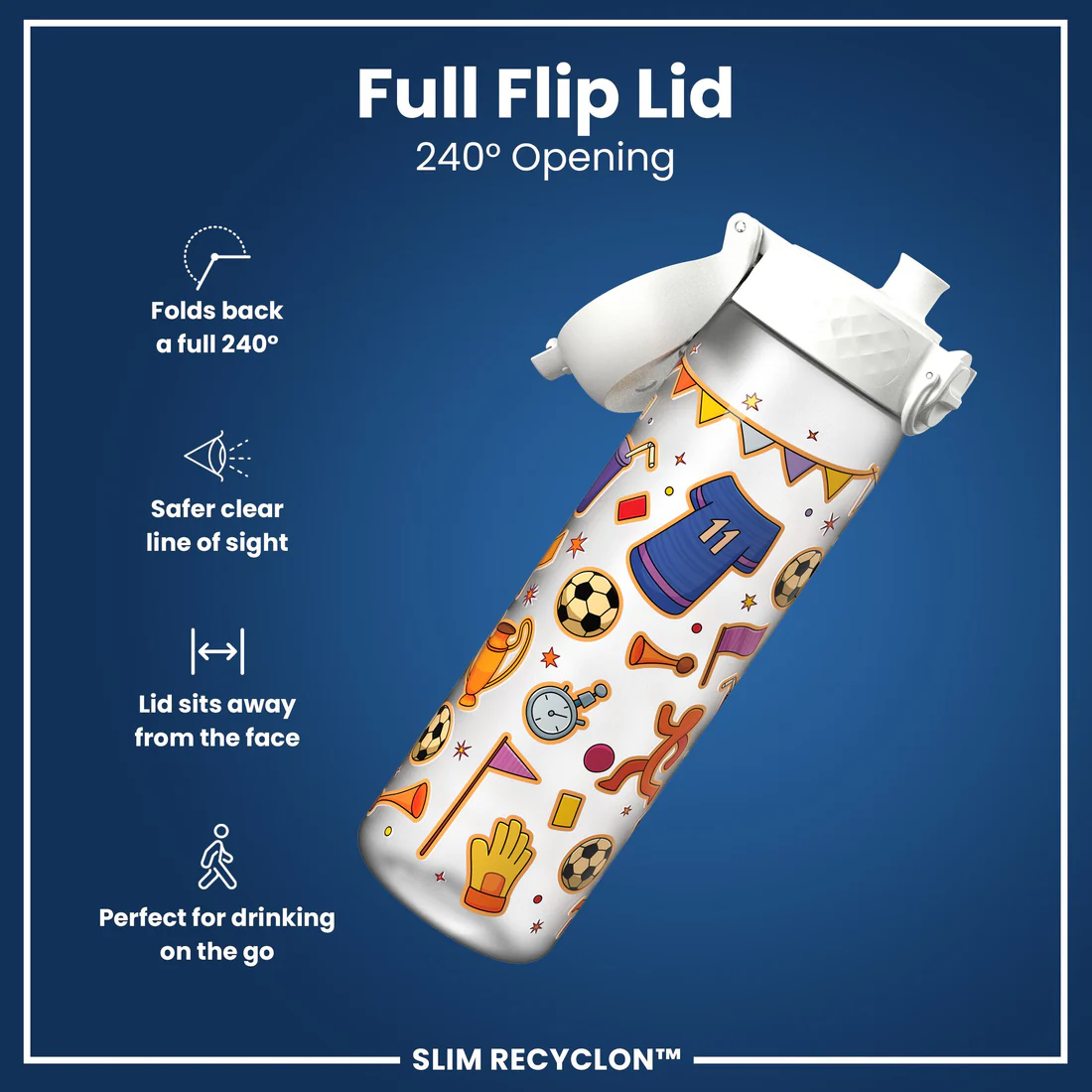 Ion8 Slim 500ml Waterbottle Football