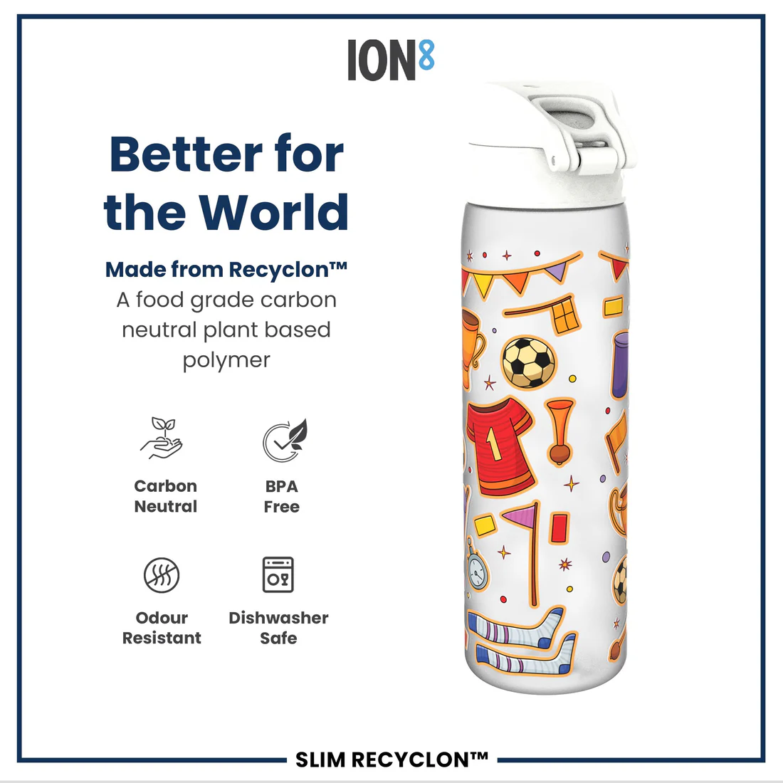 Ion8 Slim 500ml Waterbottle Football