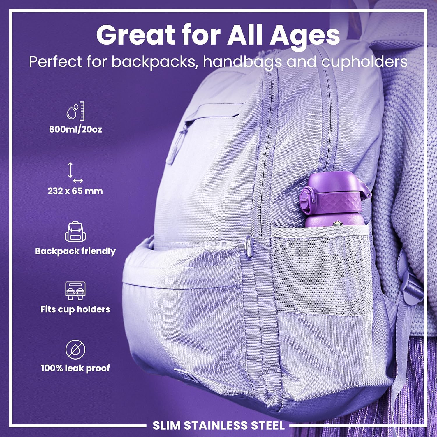 Ion8 Slim 600ml Stainless Steel Princess
