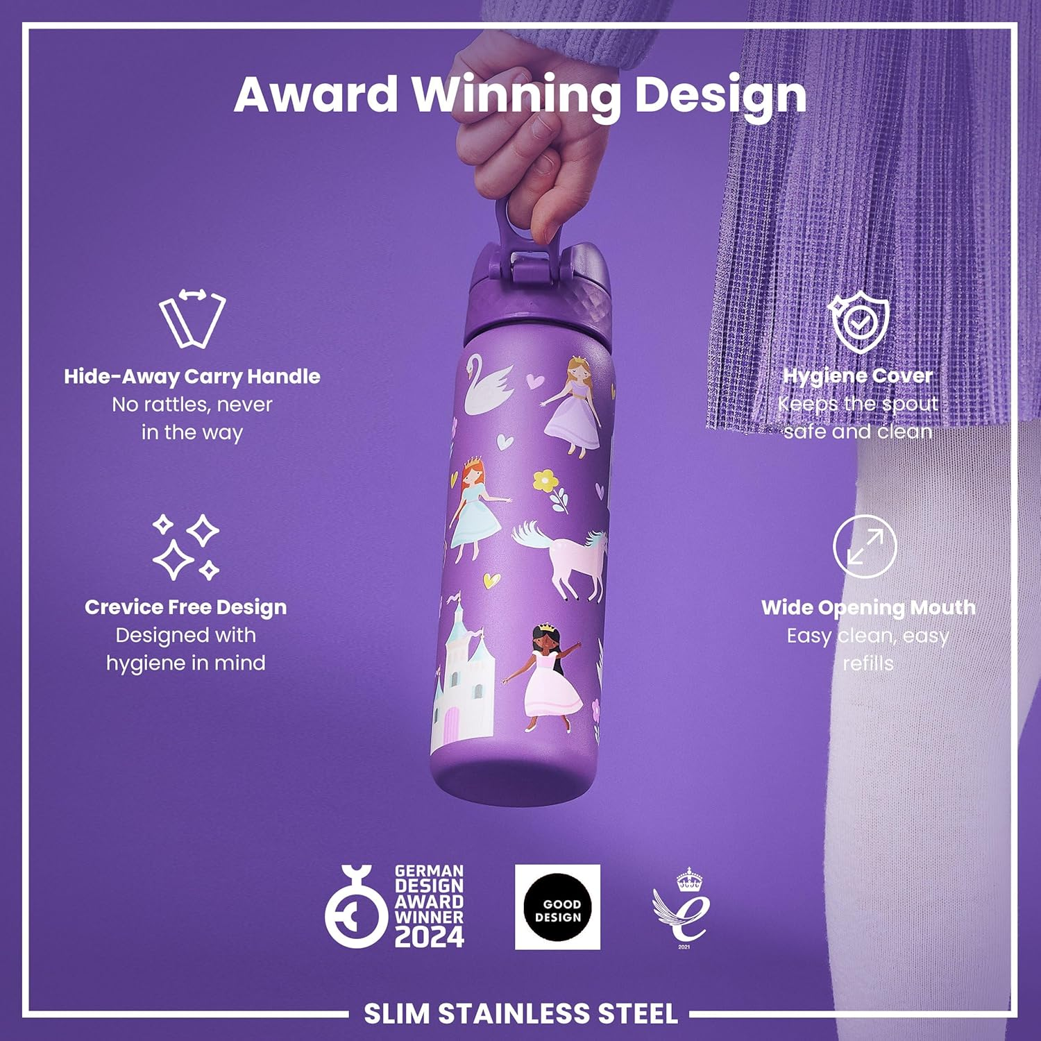 Ion8 Slim 600ml Stainless Steel Princess
