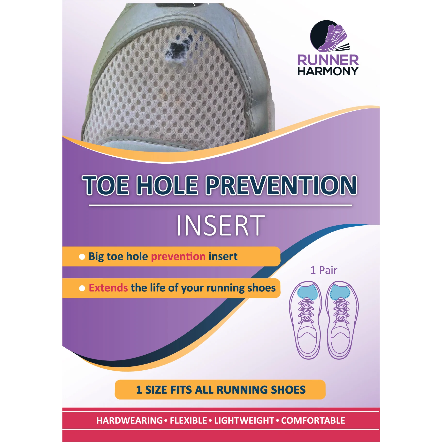 Runner Harmony Toe Hole Prevention Insert