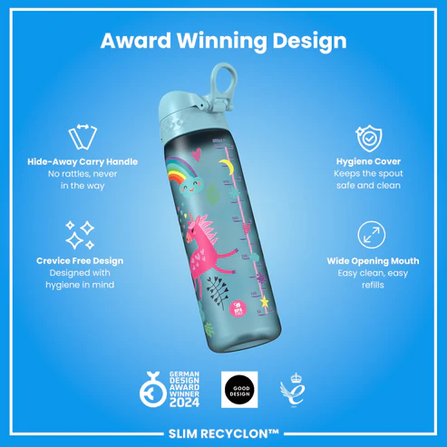 Ion8 Slim 500ml Waterbottle Unicorn