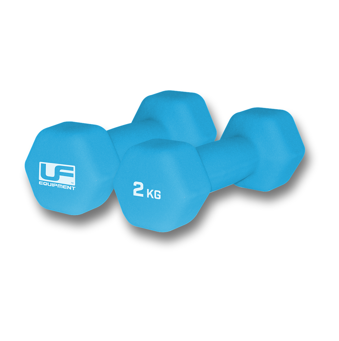 UFE Hex Dumbells Neoprene Covered (Pair) (Sky, 2 x 2kg)